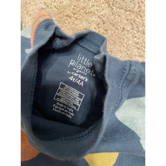 LITTLE PLANET Organic Cotton Long Sleeve Vegetable Print Pajamas Size 3T - Picture 2 of 3